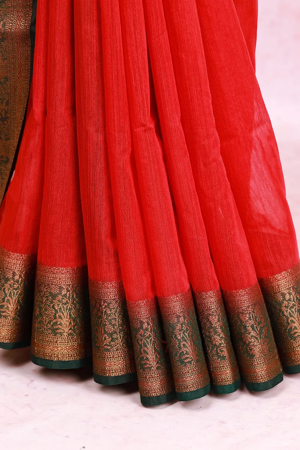 Red Jute Banarasi Saree