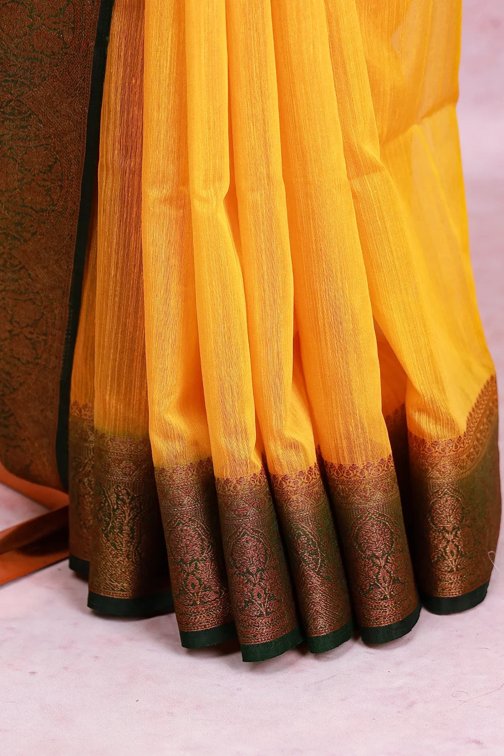 Yellow Jute Banarasi Saree