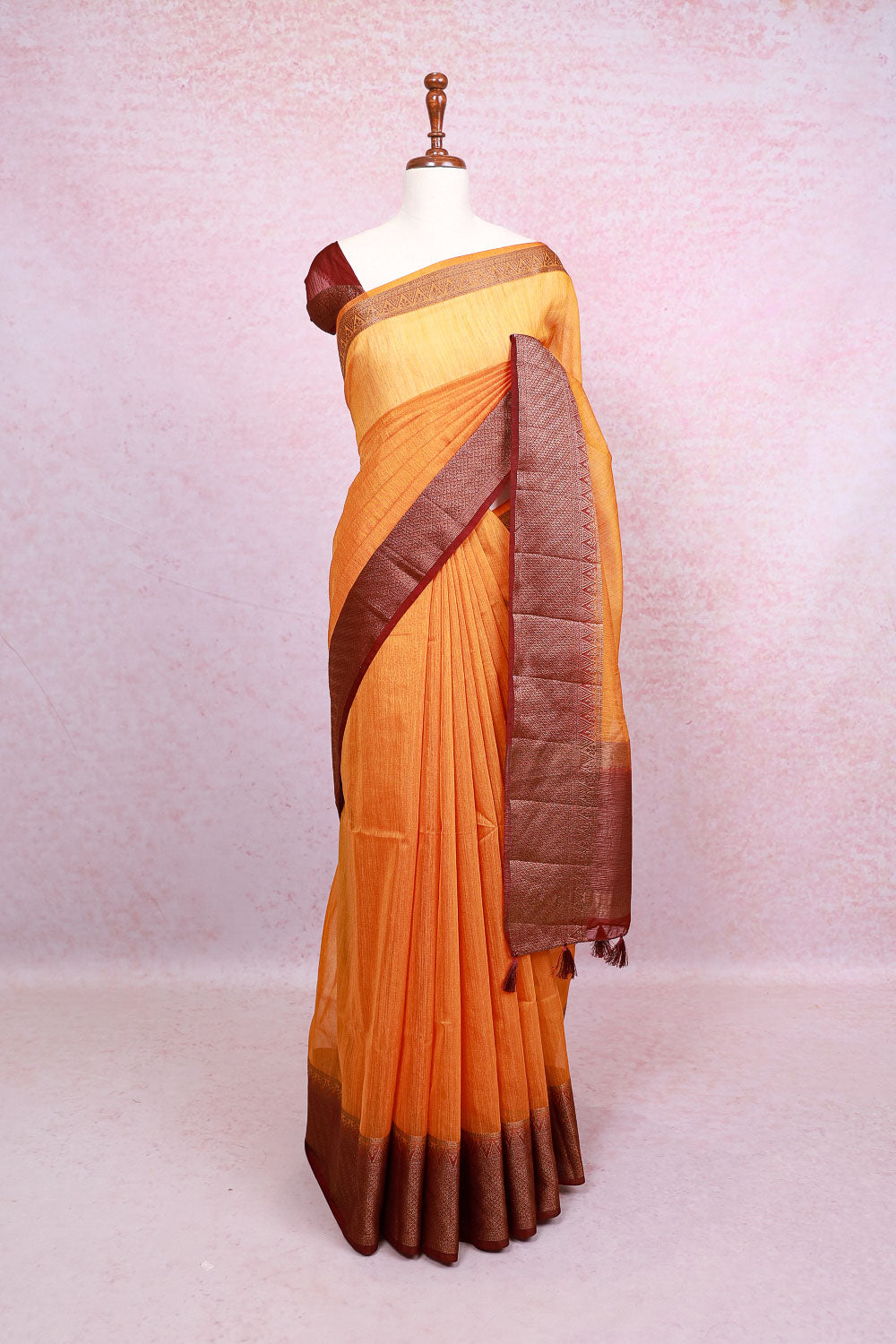 Yellow Jute Banarasi Saree