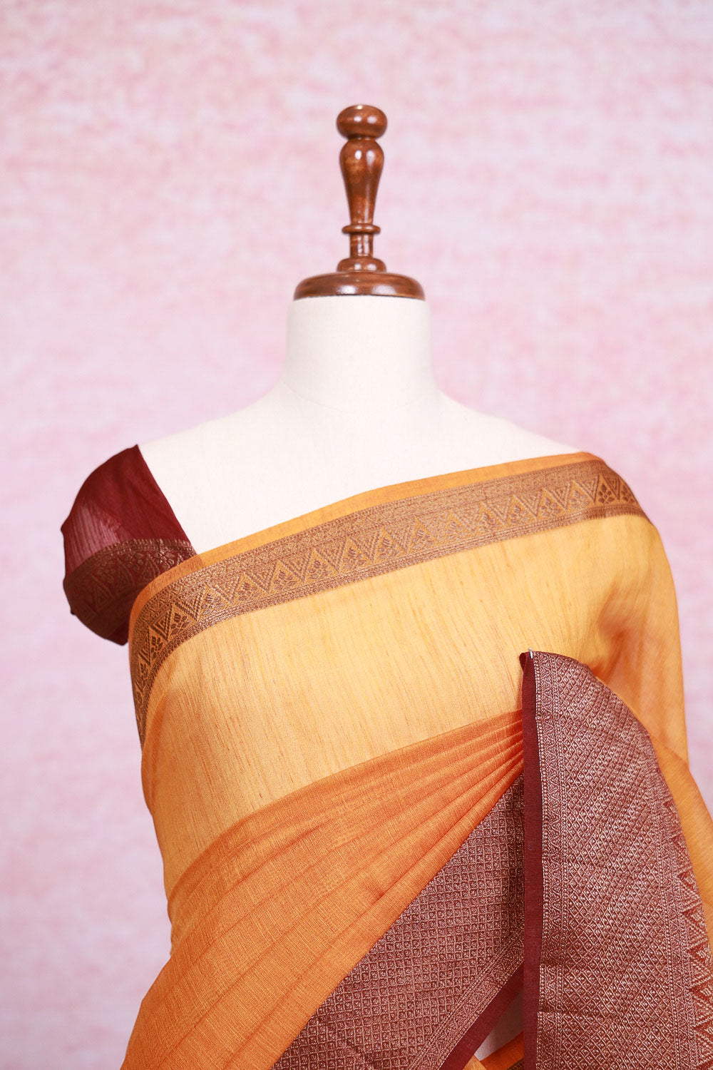 Yellow Jute Banarasi Saree
