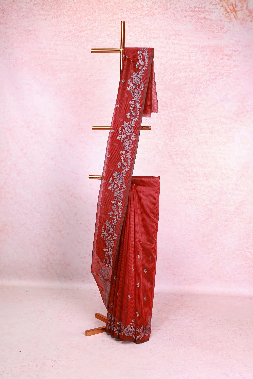 Maroon Net Kota Saree