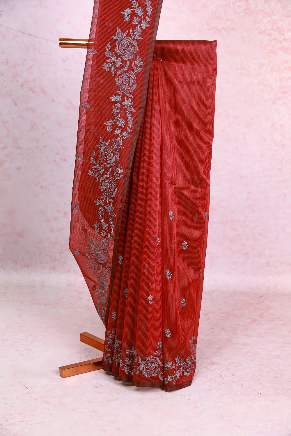 Maroon Net Kota Saree