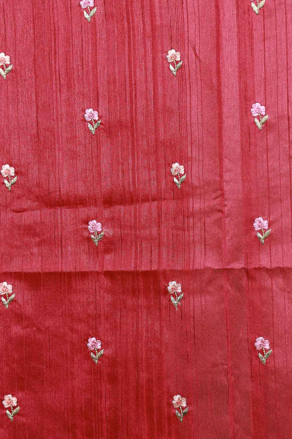 Maroon Semi Tussar Saree