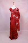 Maroon Semi Tussar Saree