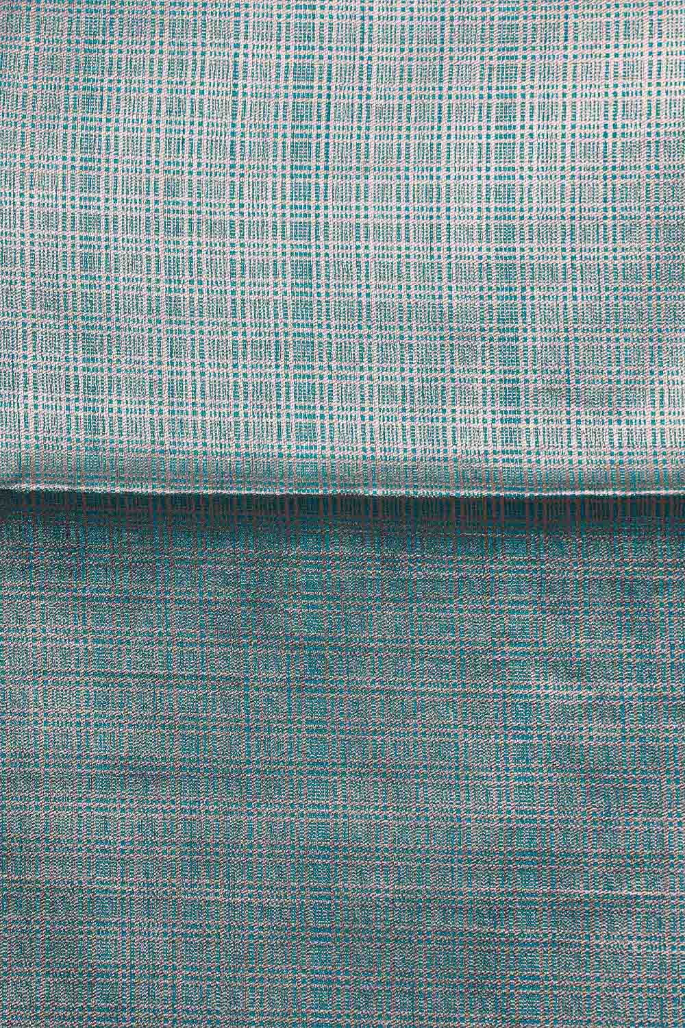 Peacock Blue Semi Jute Saree - Seematti