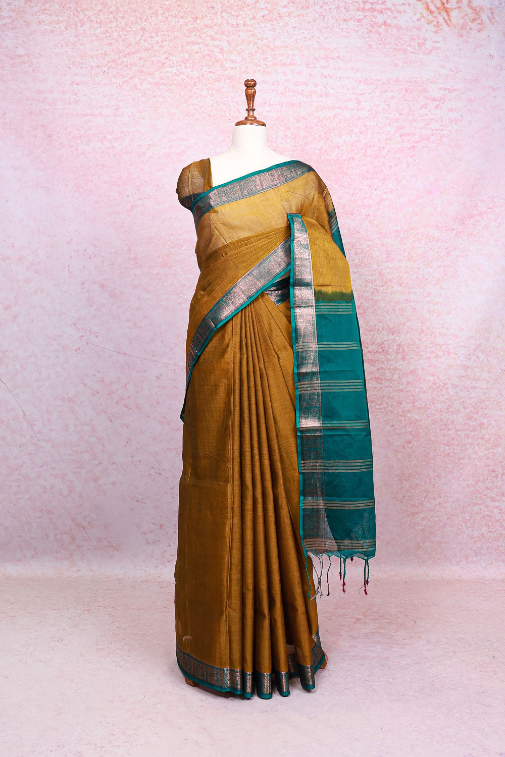 Mehandi Green Cotton Saree