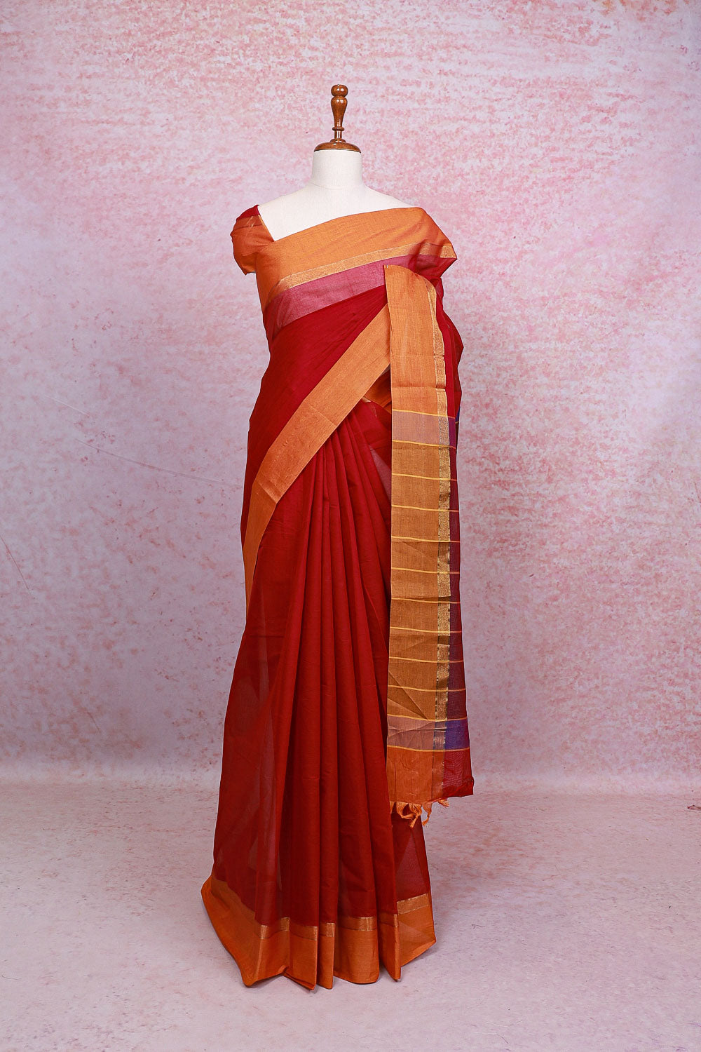 Red Cotton Saree