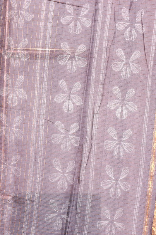 Ash Tussar Silk Saree