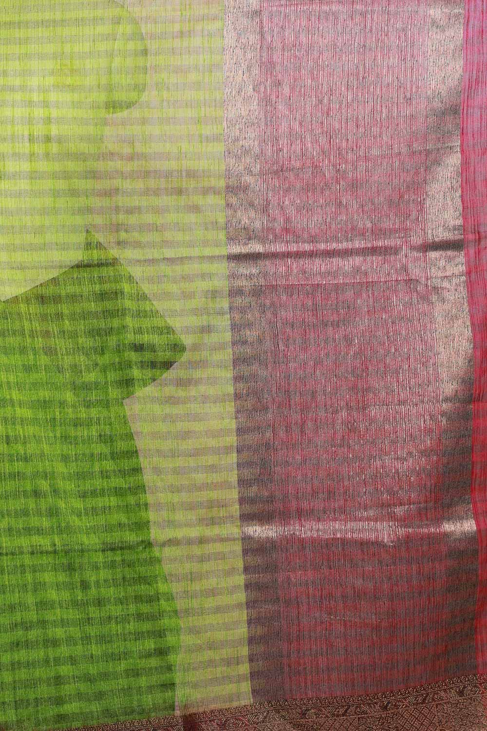 Green Jute Banarasi Saree