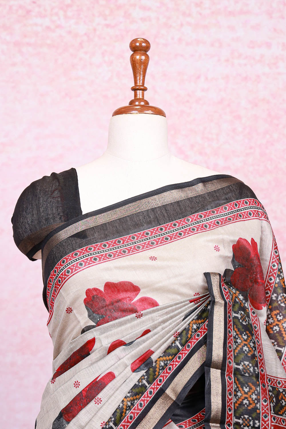 Grey Cotton Saree - Seematti