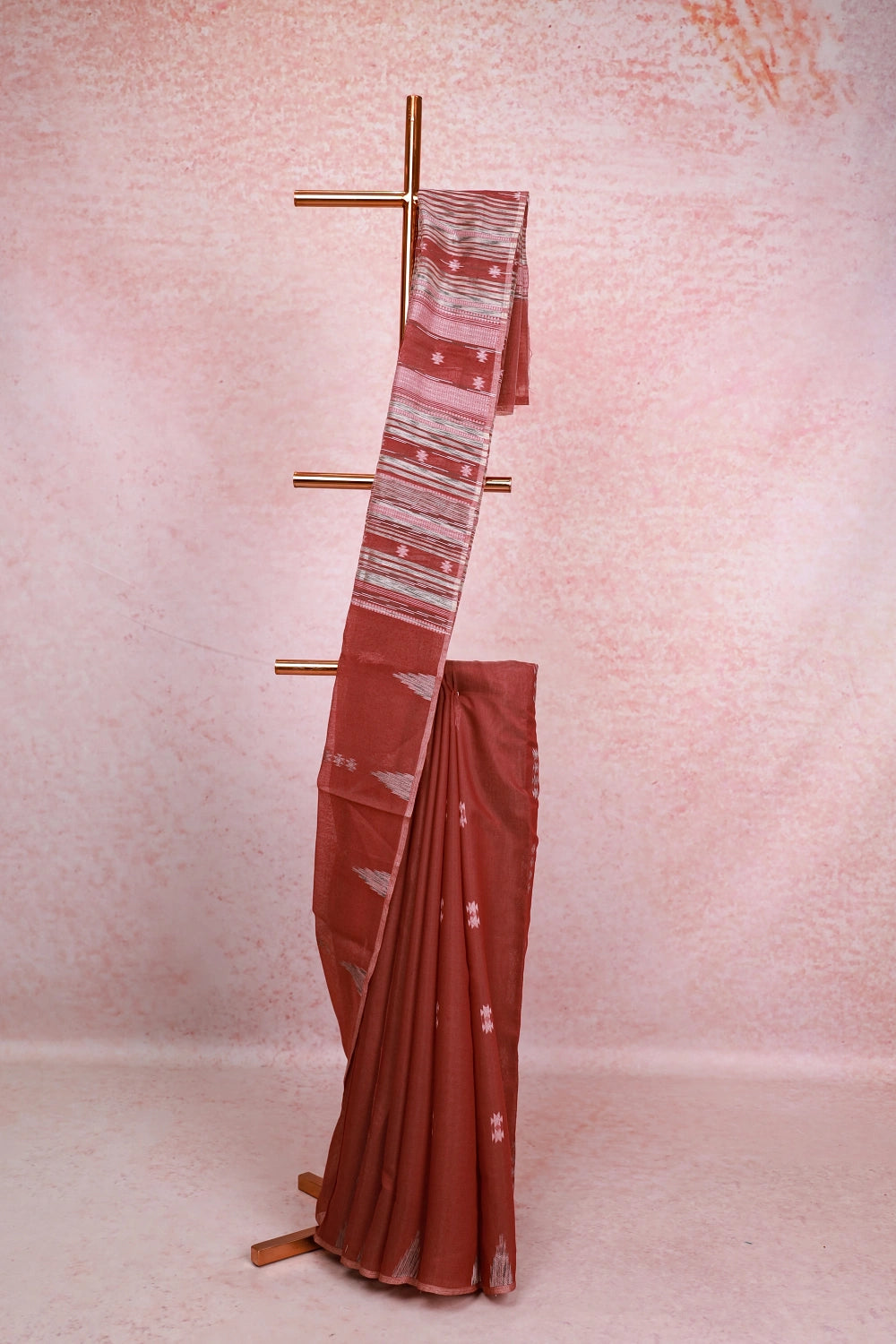 Chocolate Colour Semi Tussar Saree