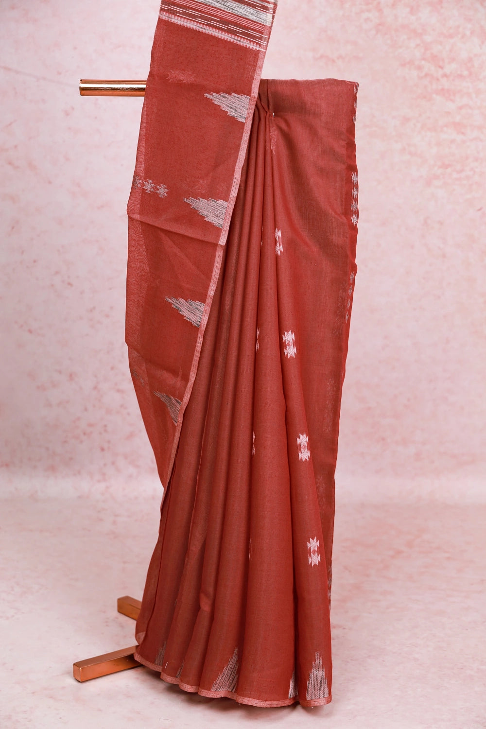 Chocolate Colour Semi Tussar Saree