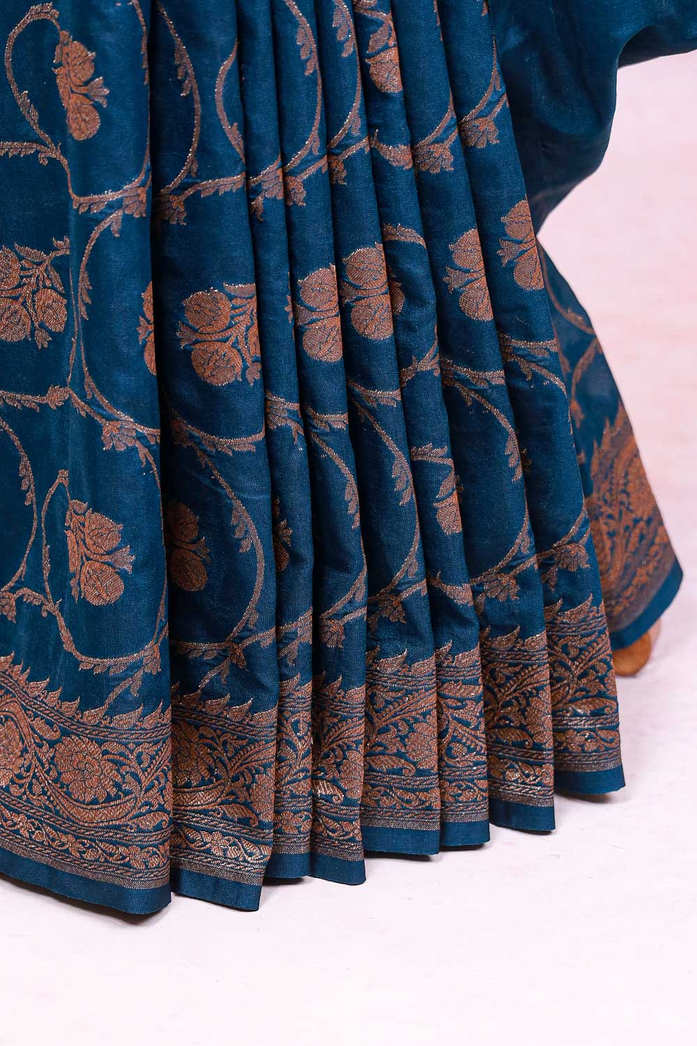 Teal Blue Georgette Saree