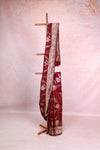 Dark Grape Wine Banarasi Georgette Saree