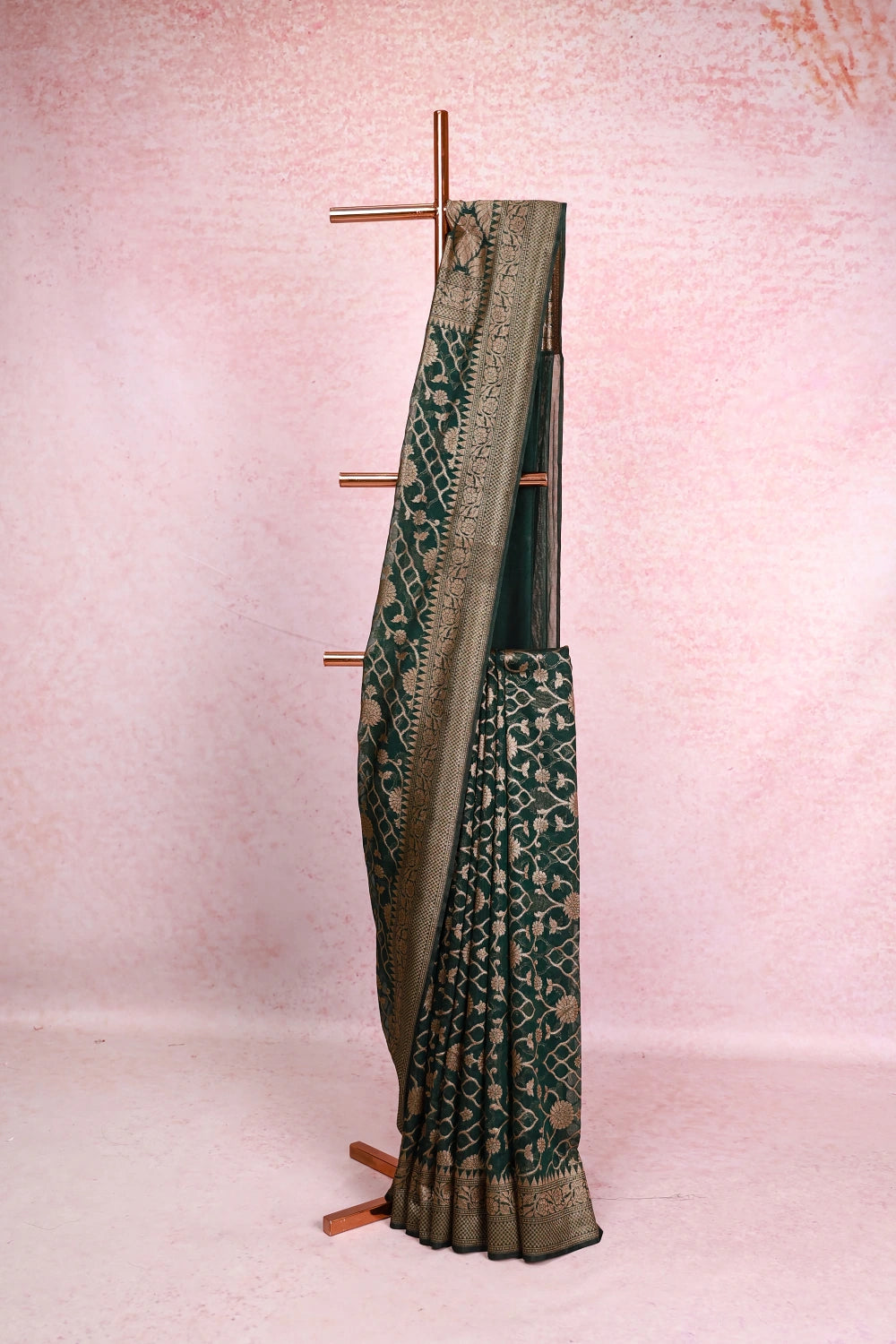Dark Green Banarasi Saree