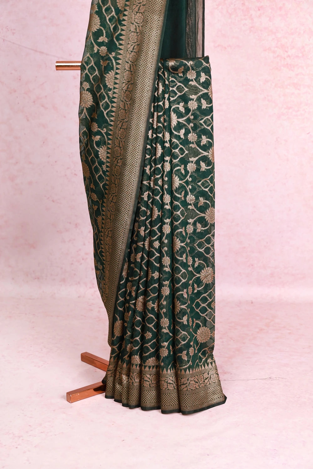 Dark Green Banarasi Saree