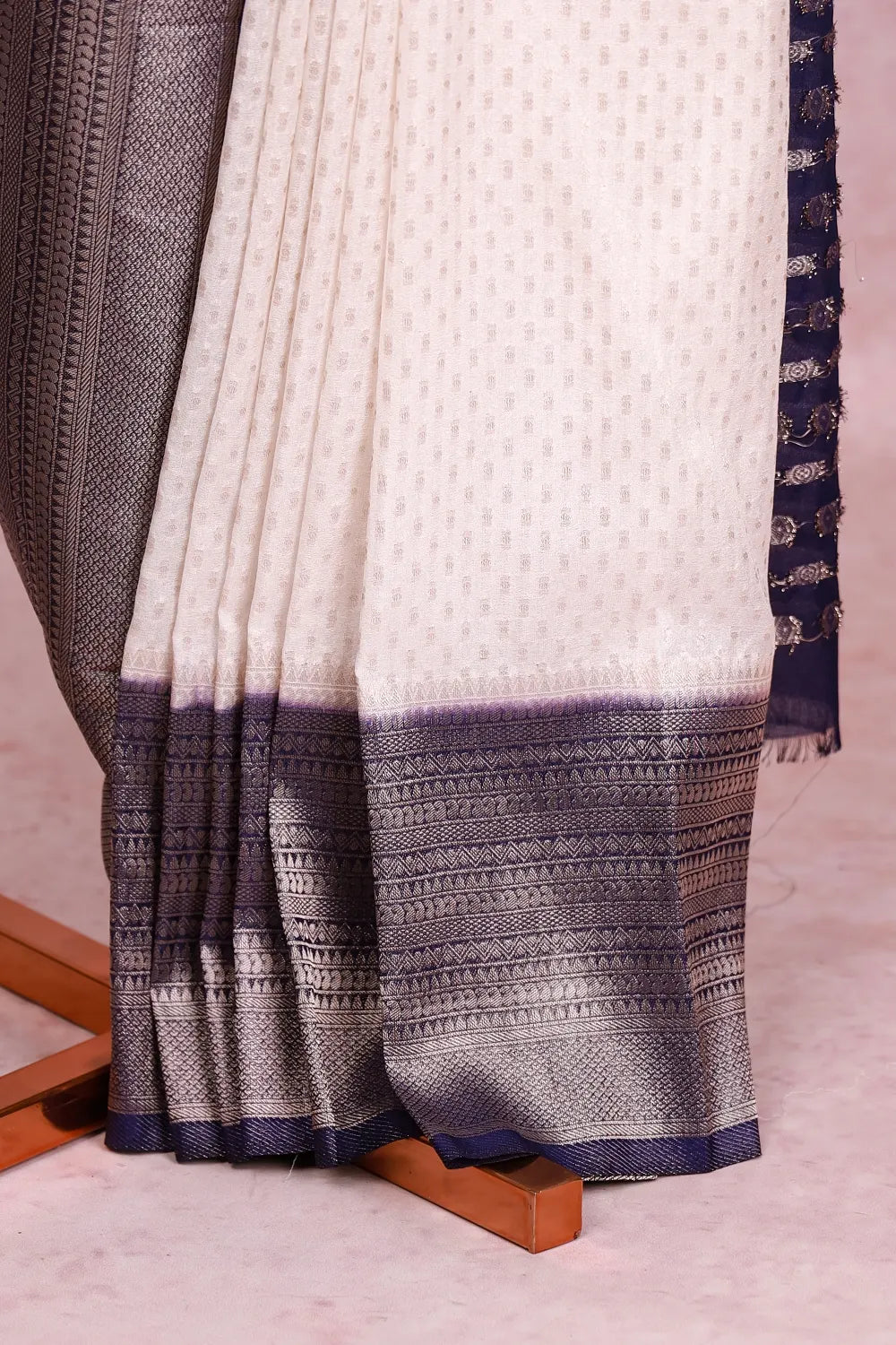 White Banarasi Georgette Saree