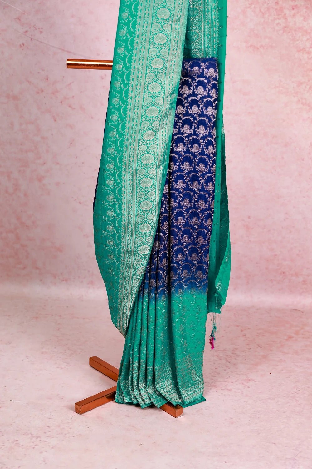 Royal Blue Semi Banarasi Saree