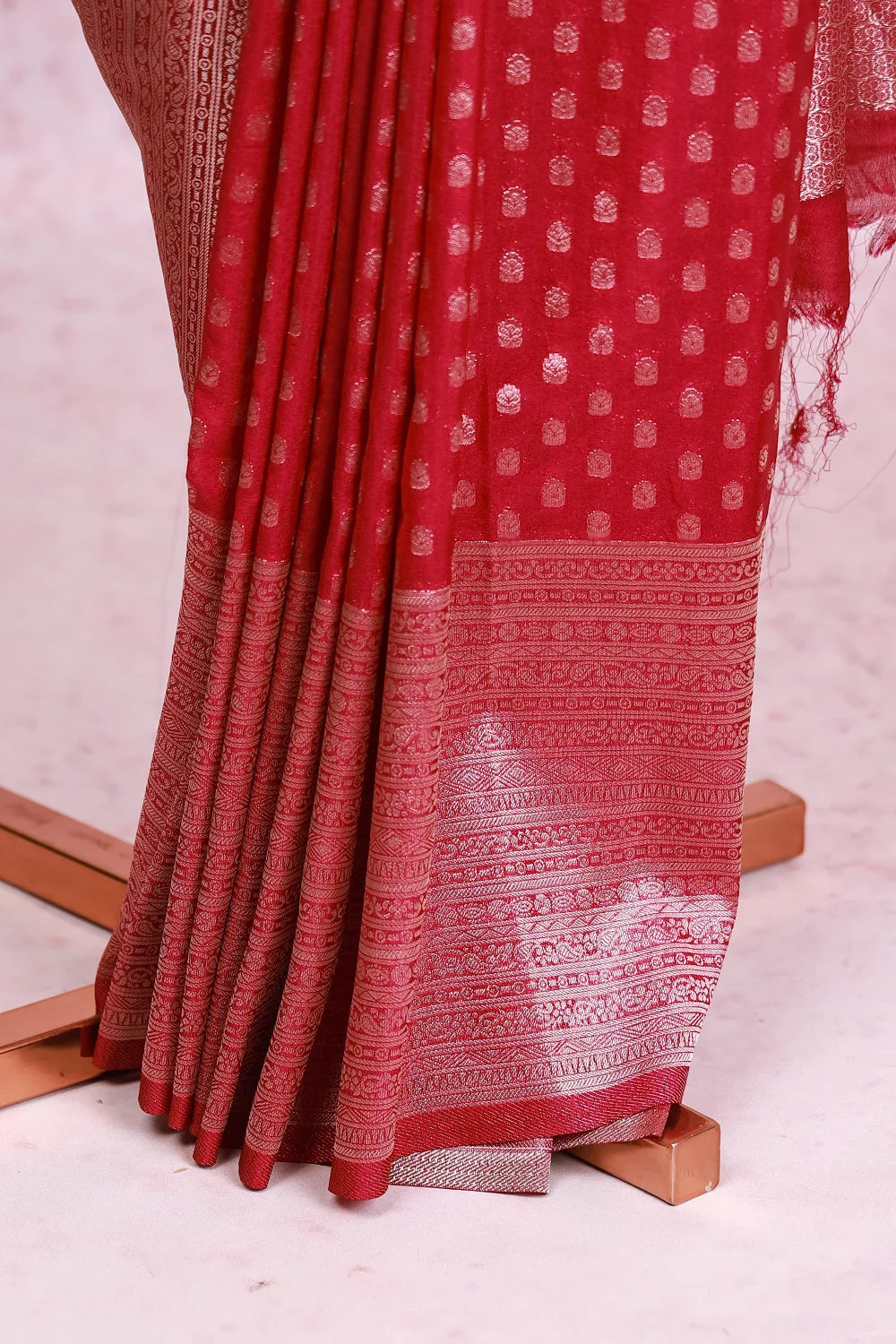Wine Banarasi Georgette Saree