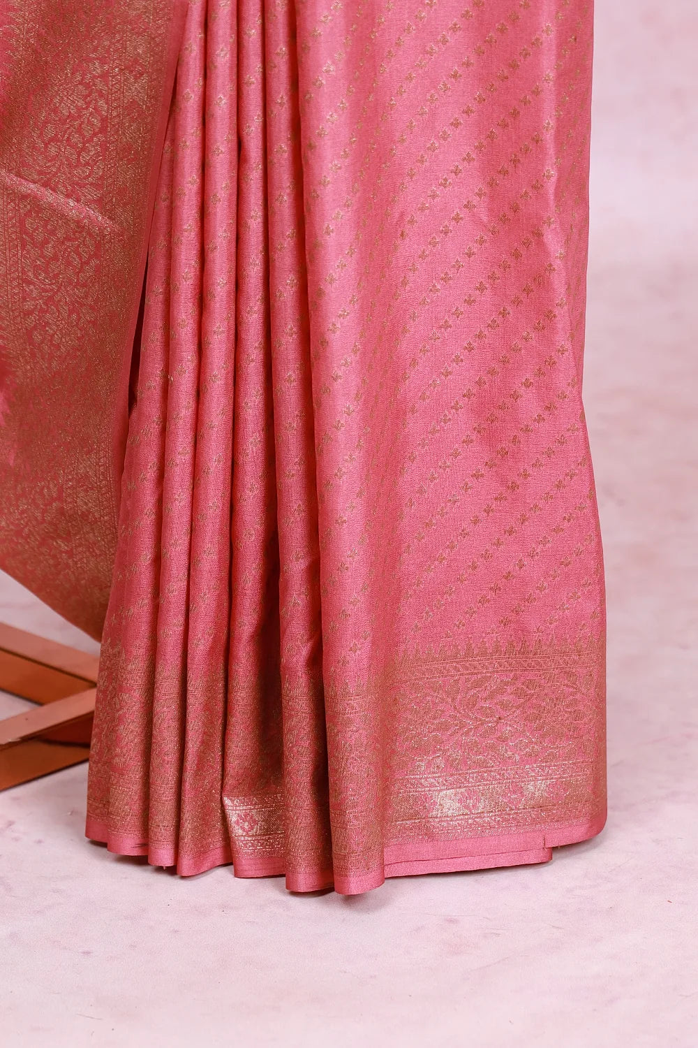 Onion Pink Crepe Banarasi Saree