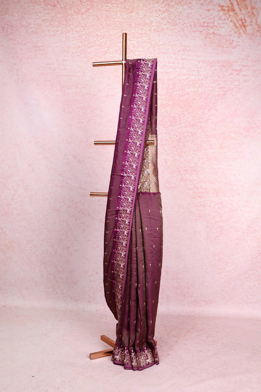 Purple Banarasi Silk Saree