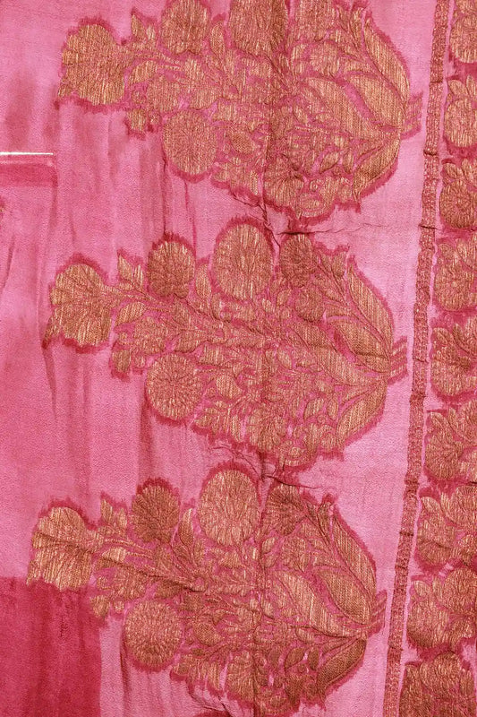 Wine Semi Banarasi Saree