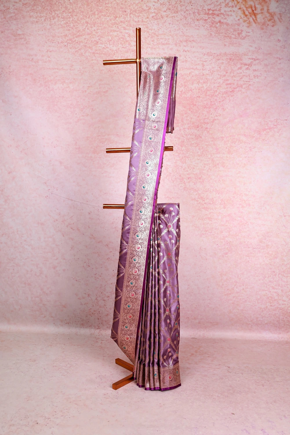 Lavender Satin Saree