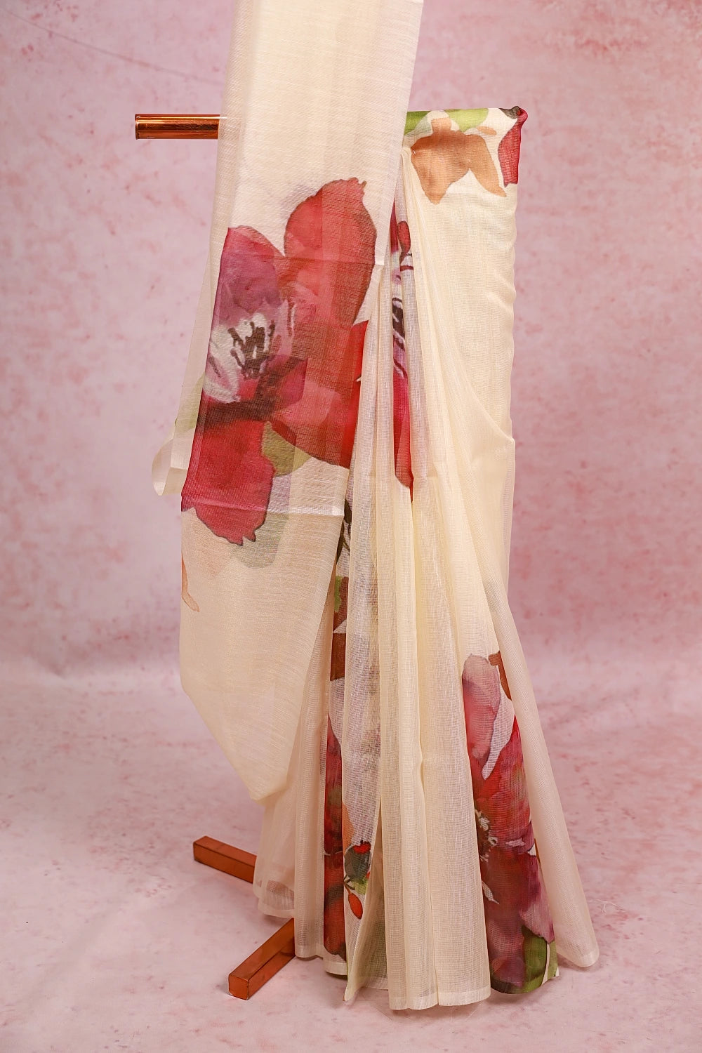 Cream Kerala Tissue Saree - Seematti