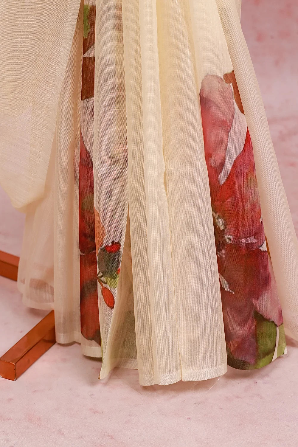 Cream Kerala Tissue Saree - Seematti