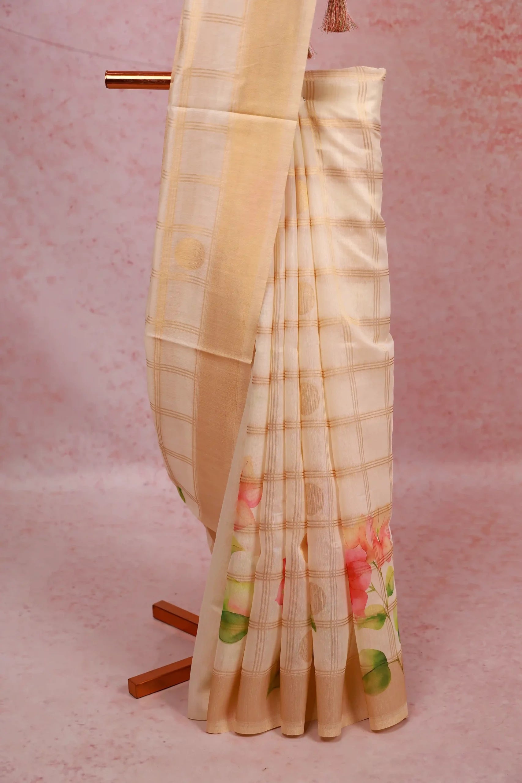 Off White Tissue Kerala Saree