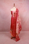 Pink Chanderi Stone Work Unstitched Churidhar Material