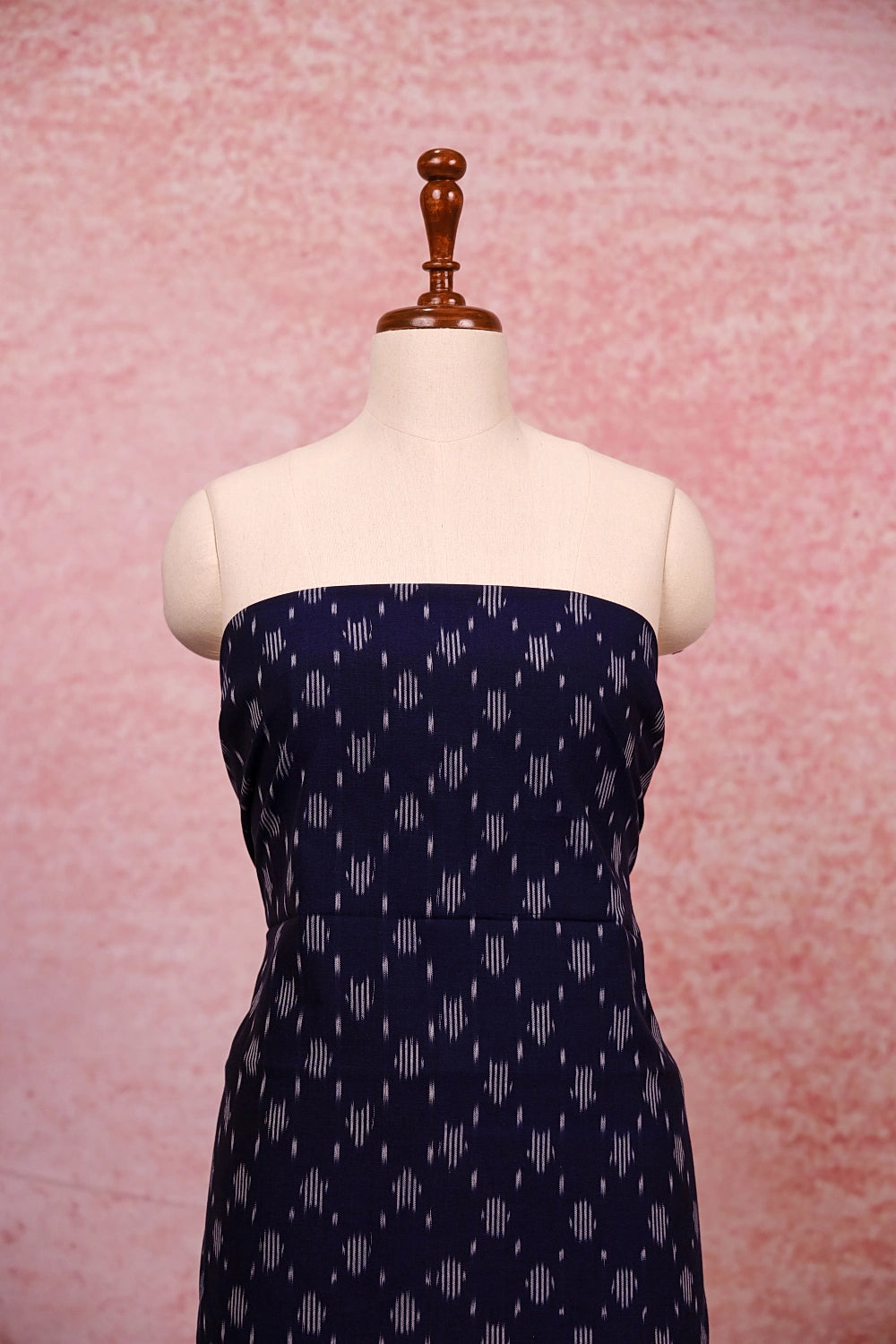 Navy Blue Cotton Printed Unstitched Churidhar Material