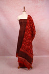 Brown Cotton Printed Unstitched Churidhar Material
