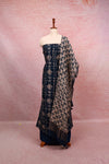 Blue Chanderi Printed Unstitched Churidhar Material