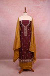 Sparkling Grape Vichithra Silk Thread And Stone Work Unstitched Churidhar Material