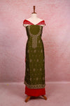 Cherupayar Green Vichithra Silk Thread And Sequines Work Unstitched Churidhar Material