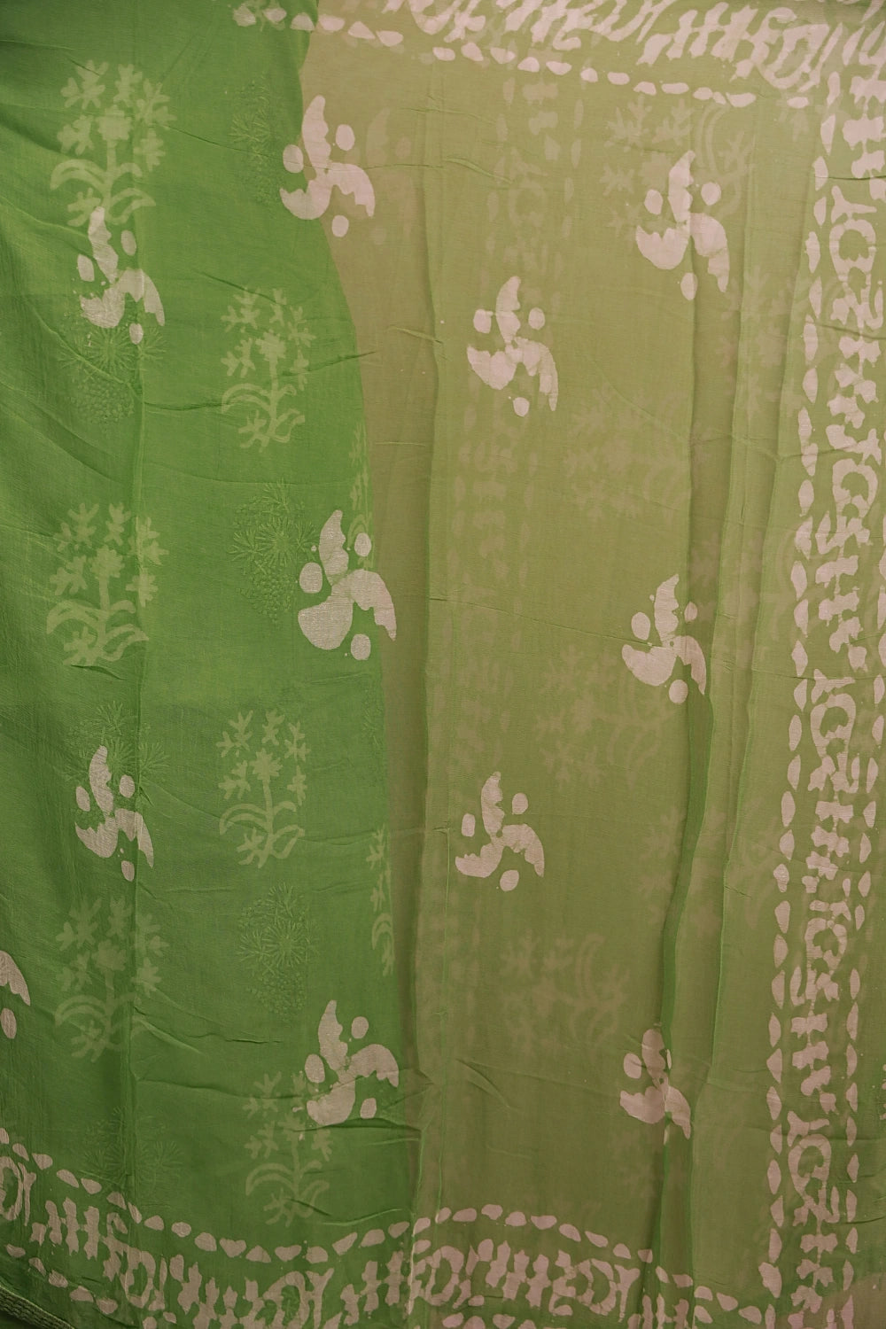 Pista Green Cotton Printed Unstitched Churidhar Material