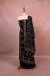 Black Hakoba Printed Unstitched Churidhar Material
