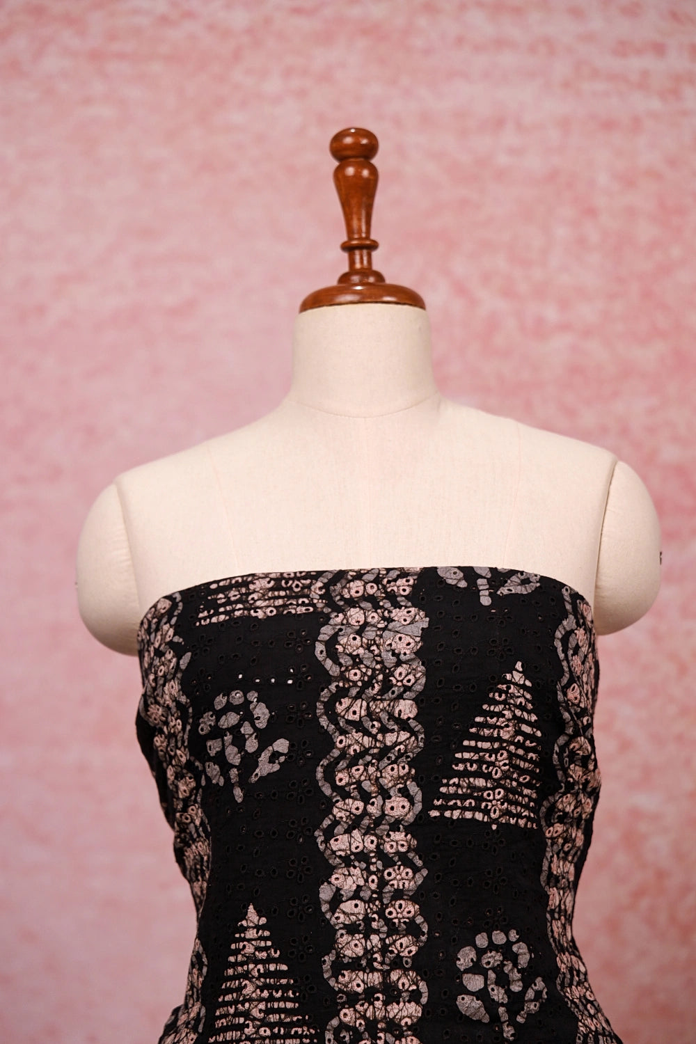 Black Hakoba Printed Unstitched Churidhar Material