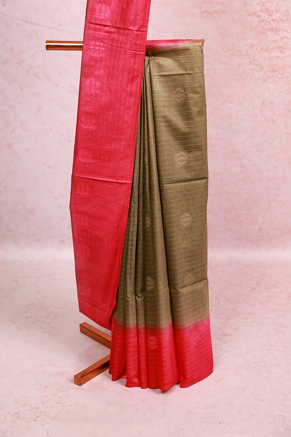 Moss Green Semi Tussar Saree