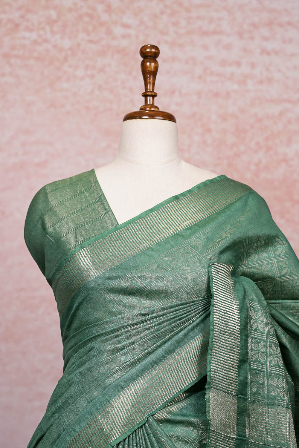 Green Semi Tussar Saree