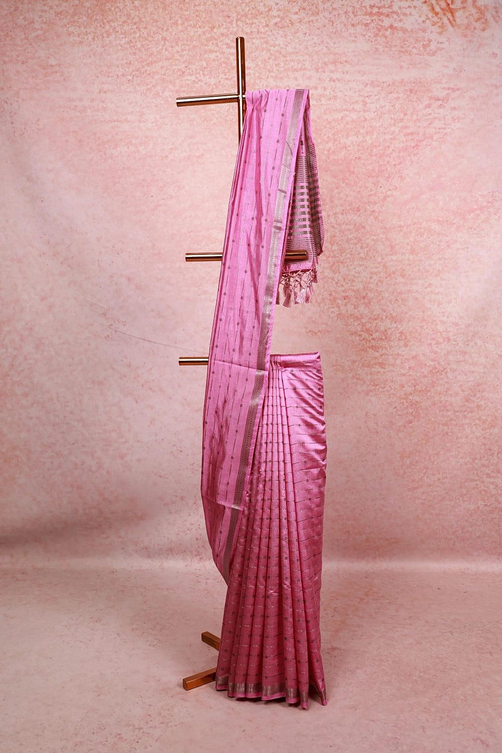 Onion Pink Semi Silk Saree