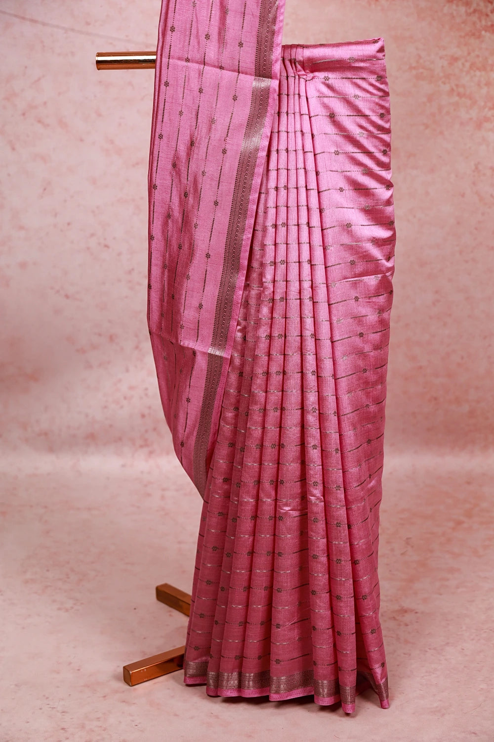 Onion Pink Semi Silk Saree