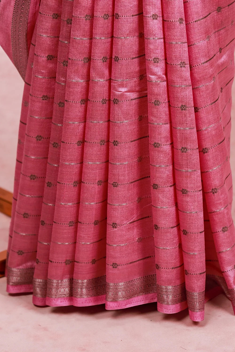 Onion Pink Semi Silk Saree