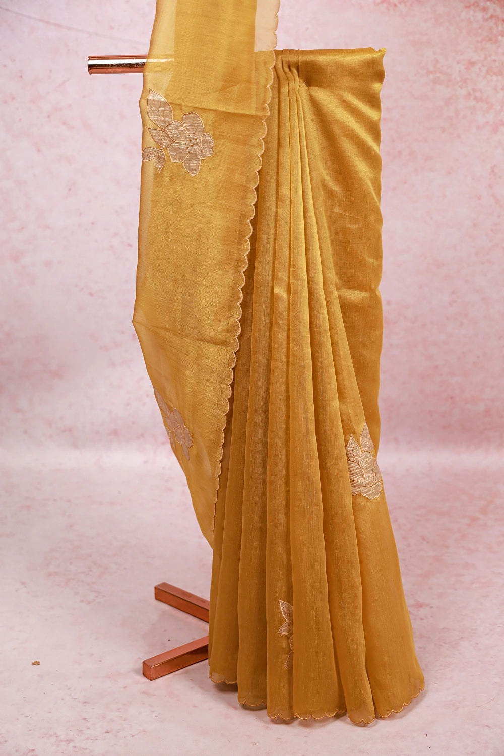 Mustard Yellow Tissue Organza Saree