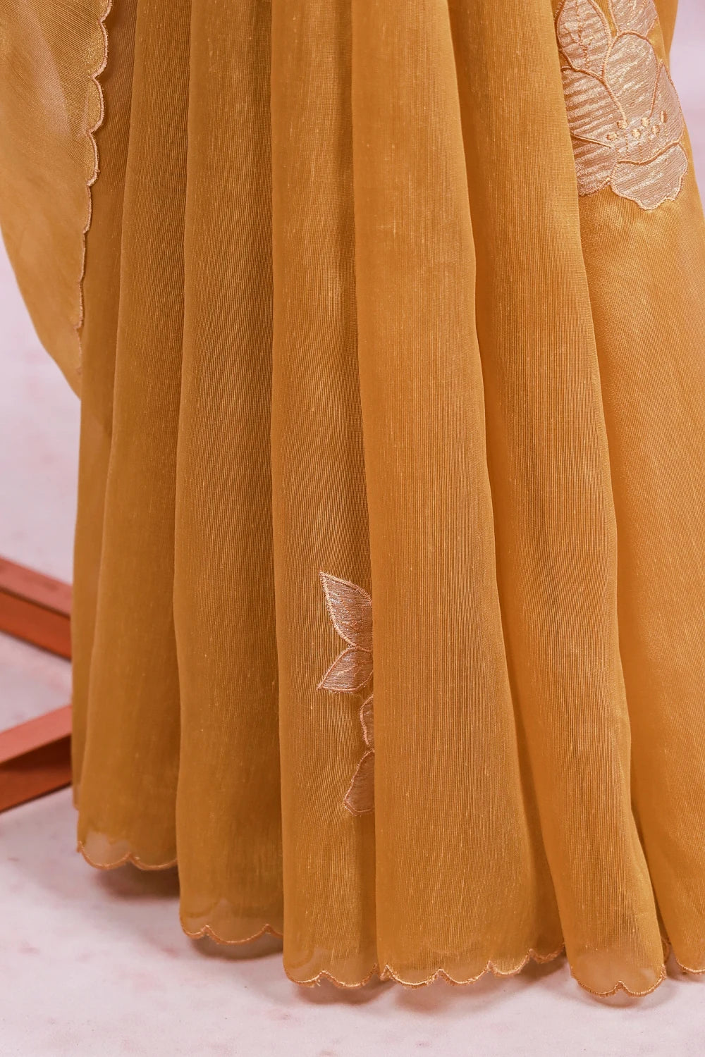 Mustard Yellow Tissue Organza Saree