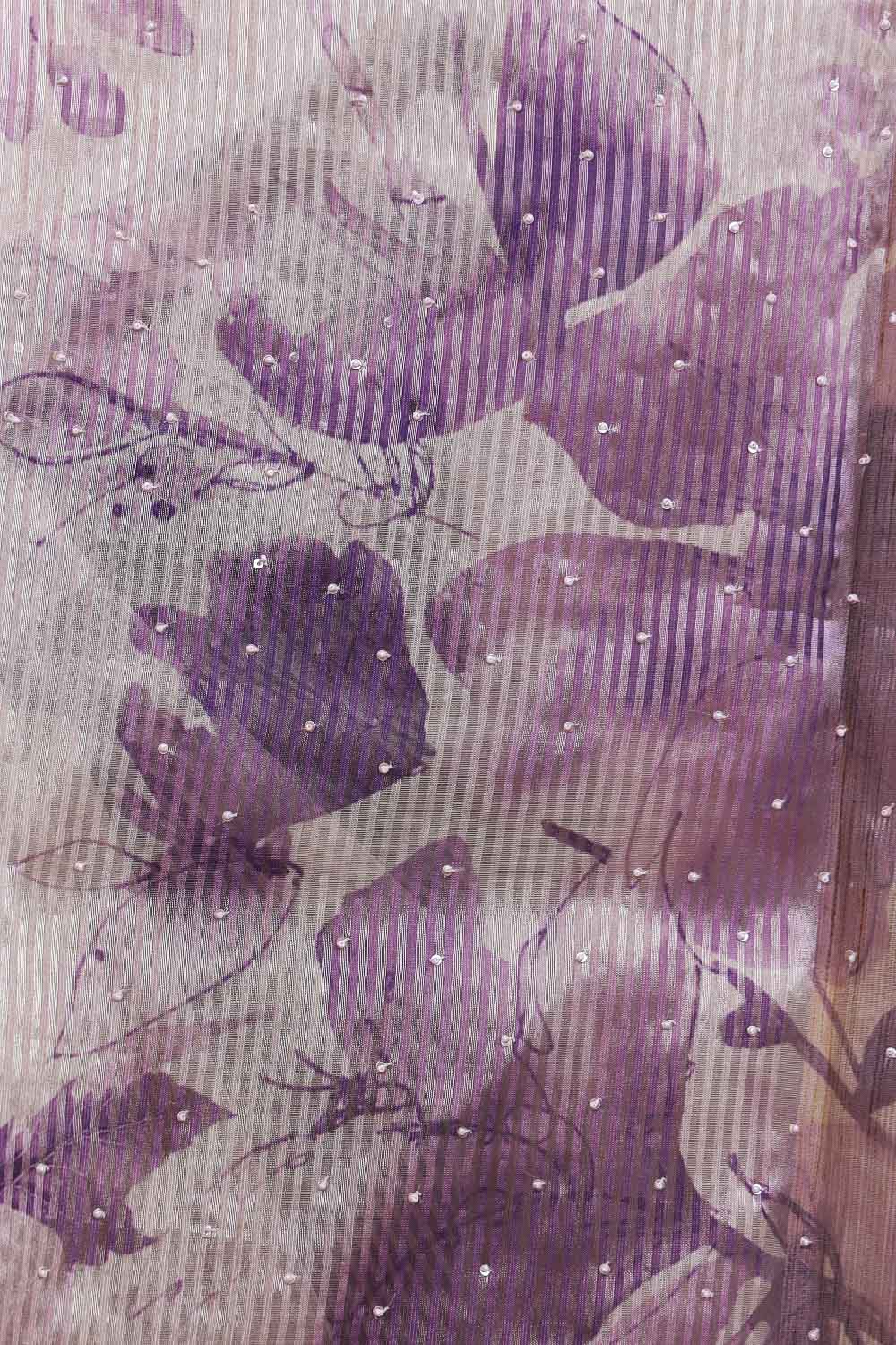 Cream Tissue Organza Saree