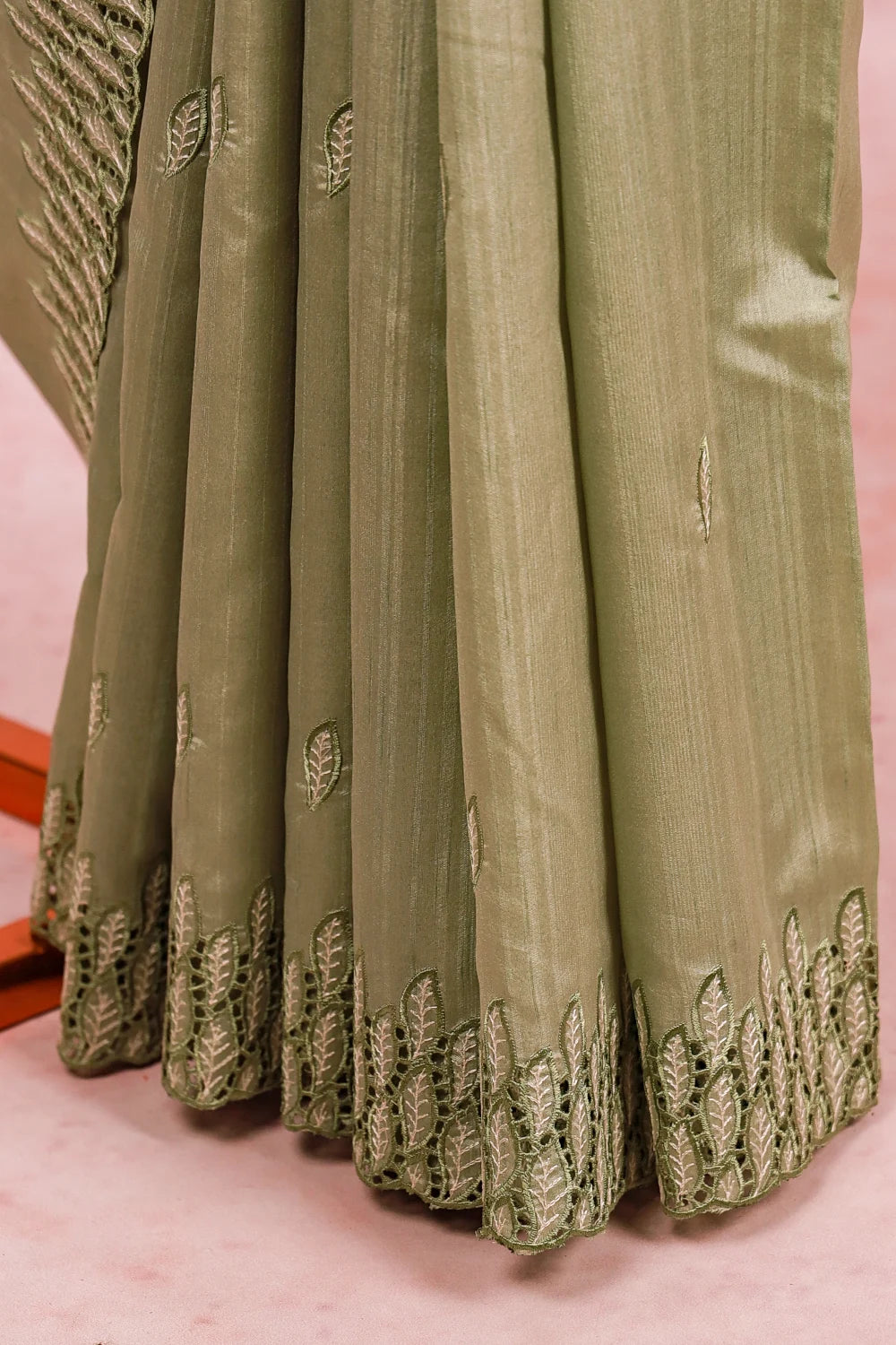 Pastel Green Semi Silk Saree