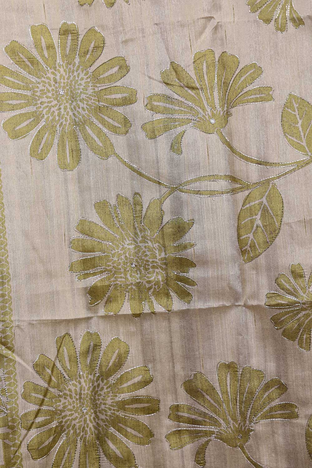 Cream Semi Silk Saree