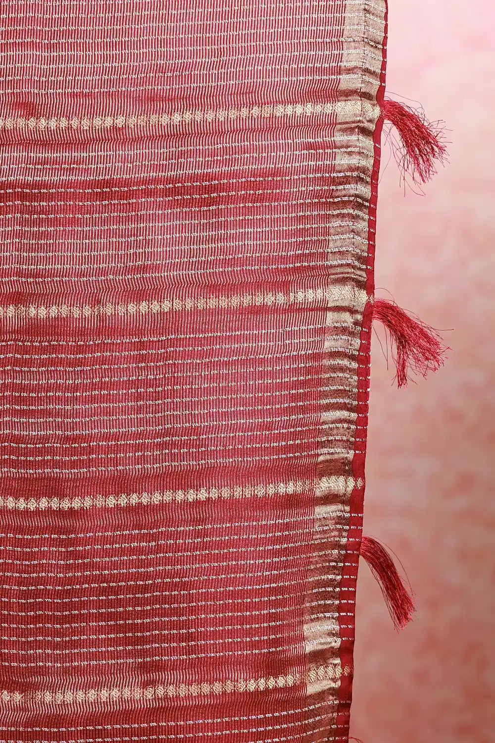 Maroon And Wine Semi Silk Saree